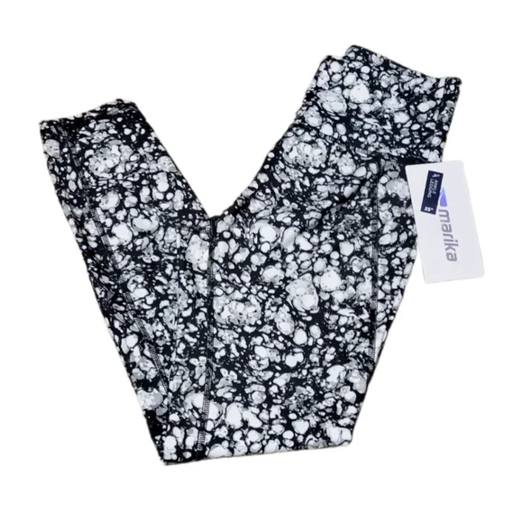 Ankle Leggings Size Small Black and Qhite Water Drop Print NWT - Picture 1 of 7